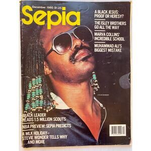 Sepia Magazine, Dec. 1980. Cover: Stevie Wonder on MLK, Black Memorabilia GUC